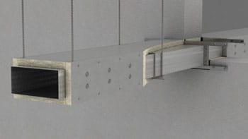 Fire protection of rectangular ventilation duct with PAROC stone wool products